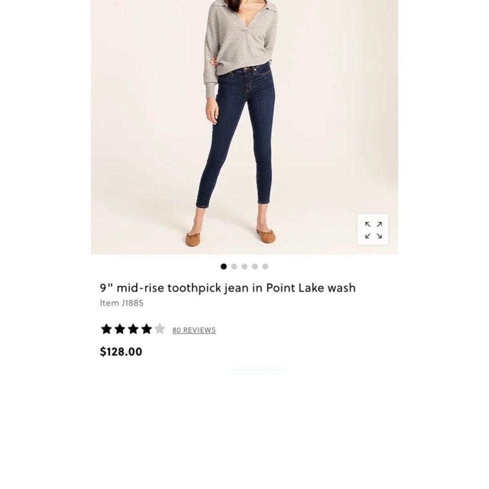 J.Crew | Dark Denim Stretch ‘Toothpick’ Jeans | Straight | Ankle Fit Size 26 - Picture 15 of 16